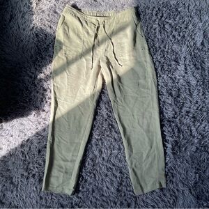 Chico's Olive Green Relaxed Fit Pants Lightweight w/ Elastic Waistband